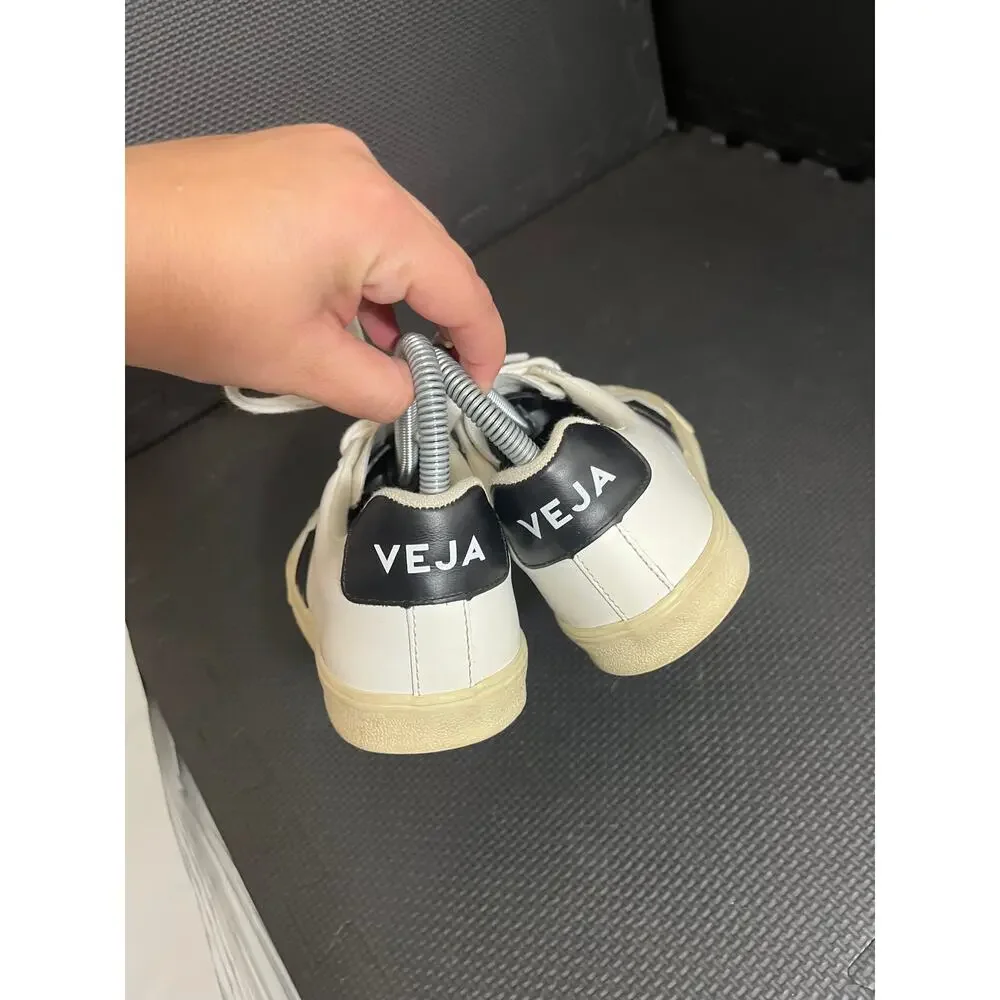 Veja Esplar Leather Sneakers‎ Womens Size 6 US EU 37 White Black Used Low Top